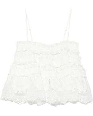 Zimmermann Alchemy Ruffled-Lace Top - White