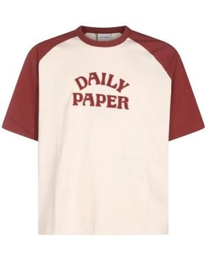 Daily Paper Raglan-Sleeve Logo-Print T-Shirt - Pink