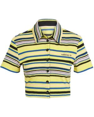 adidas Gestreiftes Cropped-Oberteil - Gelb