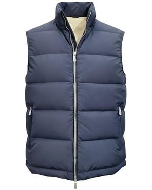Eleventy Quilted Padded Gilet - Blue