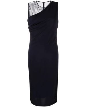 Givenchy Vestido Midi Con Panel De Malla - Azul