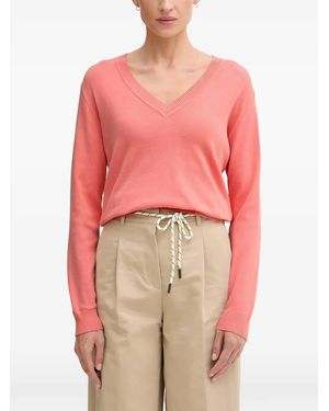 Benetton Jersey Con Cuello En V - Rojo