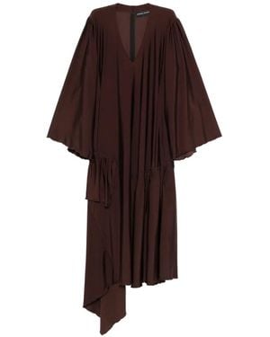 BARBARA BOLOGNA Dyscromia V-Neck Asymmetric Dress - Red
