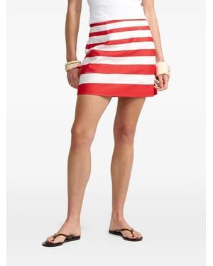 Aston Studio Ula Striped Mini Skirt - Red