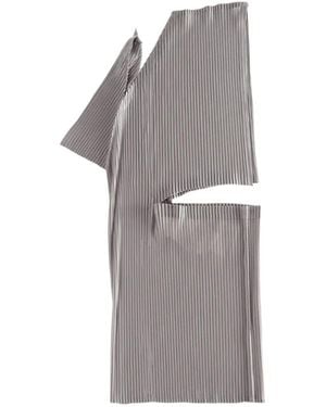 Issey Miyake Cut-Out Pleated Top - Grey