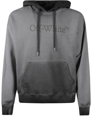 Off-White c/o Virgil Abloh Logo-Print Hoodie - Grey