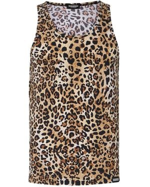 DSquared² Animal-Print Tanktop - Natural