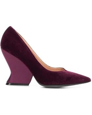 Alberta Ferretti Geometric-Heel Court Shoes - Purple