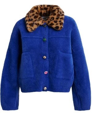 Essentiel Antwerp レオパード カーディガン - ブルー
