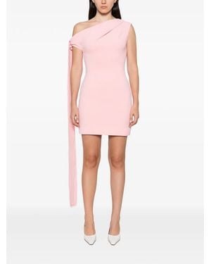 Solace London Gardner One-Shoulder Draped Mini Dress - Pink