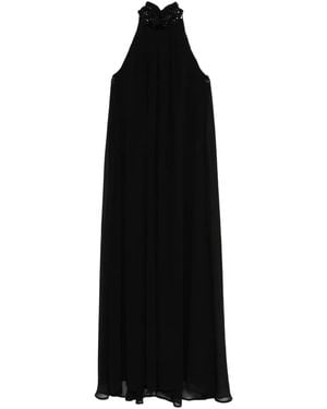 P.A.R.O.S.H. Embellished-Halterneck Dress - Black