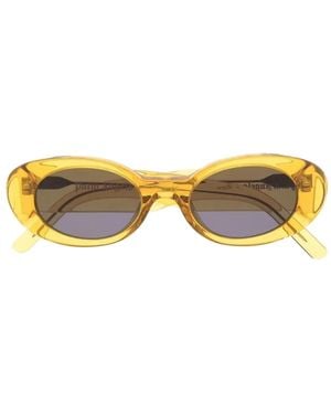 Palm Angels Spirit Oval-Frame Sunglasses - Yellow