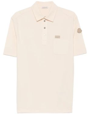 Moncler Logo-Patch Chest-Pocket Polo Shirt - White