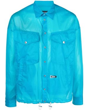 DSquared² Logo-Patch Shirt Jacket - Blue
