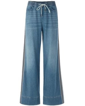 Marc Cain Drawstring Wide-Leg Jeans - Blue