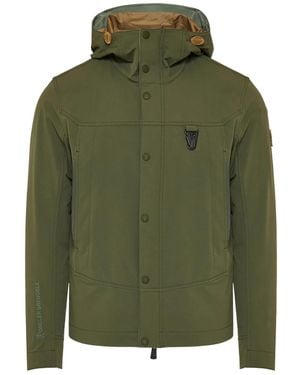 Moncler Hooded Logo-Patch Jacket - Green