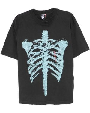 WARMAN Camiseta Con Estampado Gráfico - Negro