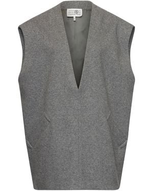 MM6 by Maison Margiela Mélange-Effect Felted Vest - Grey