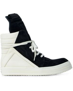 Rick Owens Paneled High-Top Sneakers - White