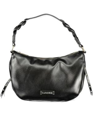 CafeNoir Braided-Handle Shoulder Bag - Black