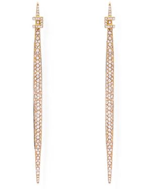 Elisabetta Franchi Crystal-Embellished Drop Earrings - White