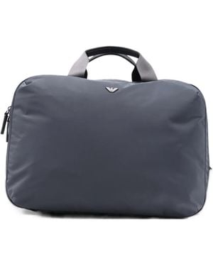 Emporio Armani Logo-Plaque Backpack - Blue