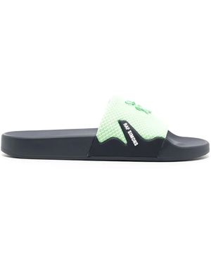 Raf Simons Astra Pantoletten Mit Logo - Grün