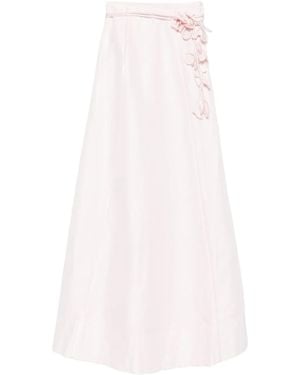 Aje. Floral-Embellished Midi Skirt - White