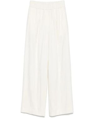 Peserico Pleated Wide-Leg Trousers - White