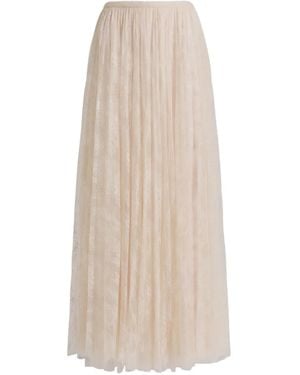 Alberta Ferretti Lace Midi Skirt - Natural