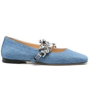 Mach & Mach Ballerines À Breloque Cœur - Bleu