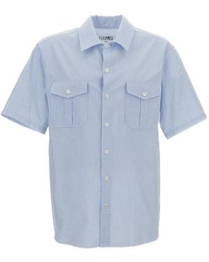 MM6 by Maison Margiela Pinstripe Chest-Pocket Shirt - Blue