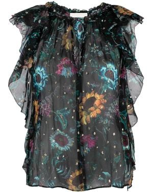 Ulla Johnson Dominique Floral-Print Top - Black