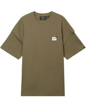 Alpha Industries Double-Layered Waffle-Knit T-Shirt - Green
