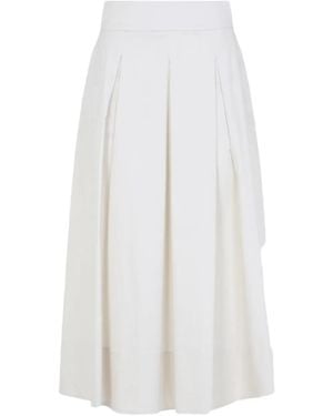 Peserico Side-Pockets Midi Skirt - White