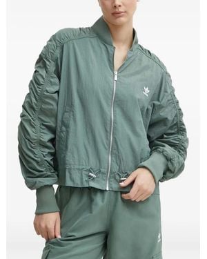 adidas Gathered-Sleeve Bomber Jacket - Green