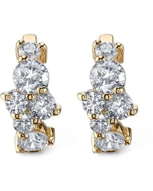 Sydney Evan Diamond Cocktail Huggie Earrings - White