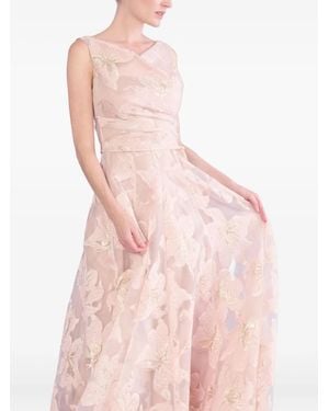 Talbot Runhof Floral-Pattern Sleeveless Gown - Pink