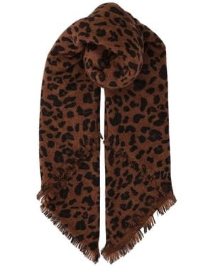 Kujten Hachiko Leopard-Print Scarf - Brown
