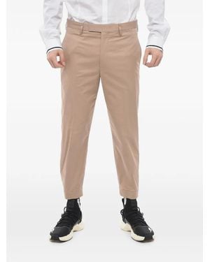 Neil Barrett Adjustable-Ankle Cropped Tapered Trousers - Natural