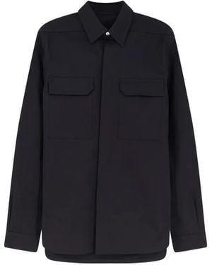 Rick Owens Double-pocket long-sleeve shirt - Azul
