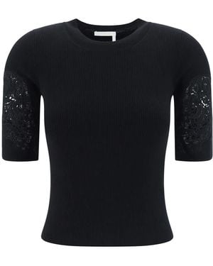 Chloé Embroidered T-Shirt - Black