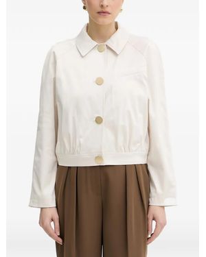 ARMANI EXCHANGE Raglan-Sleeve Button-Up Jacket - White