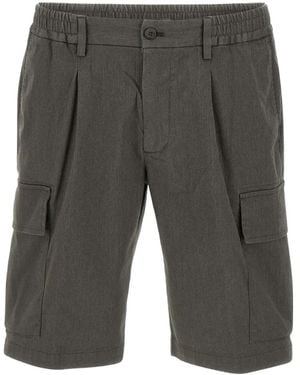 Devore Short À Détails Plissés - Gris