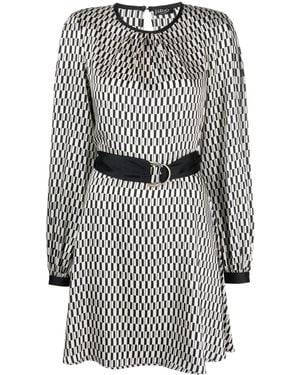 Liu Jo Graphic-Print Belted Dress - Grey