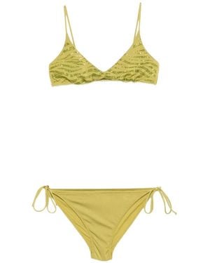 MC2 Saint Barth Bikini Paloma À Imprimé Zébré Et Ornements De Sequins - Jaune