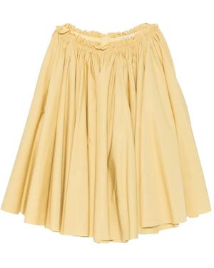 Ami Paris Gathered Midi Skirt - Natural
