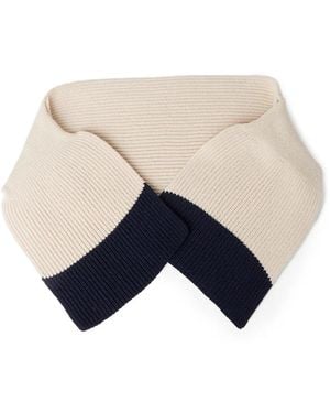 DURAZZI MILANO Two-Tone Ribbed Scarf - Blue