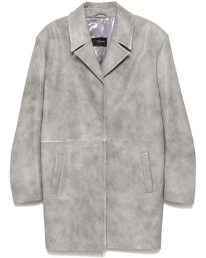 Manokhi Leather Coat - Grey