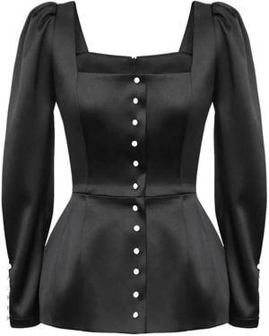 POST MERIDIEM Satin Top - Black